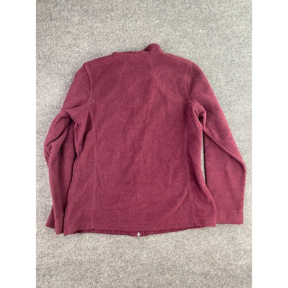 Woolrich Fleece Jacket Women's Medium Dark Red Full Zip Fleece Pockets Mock Neck - Picture 5 of 5